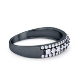 Art Deco Half Eternity Engagement Band Ring 925 Sterling Silver