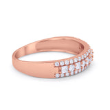 Art Deco Half Eternity Engagement Band Ring 925 Sterling Silver