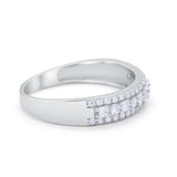 Art Deco Half Eternity Engagement Band Ring 925 Sterling Silver
