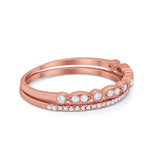 Art Deco Half Eternity Wedding Band for Ring Round 925 Sterling Silver