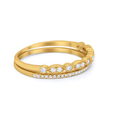 Art Deco Half Eternity Wedding Band for Ring Round 925 Sterling Silver