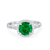 Art Deco Wedding Ring Band Bridal Set Large Round Cubic Zirconia 925 Sterling Silver