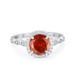 Art Deco Wedding Ring Band Bridal Set Large Round Cubic Zirconia 925 Sterling Silver