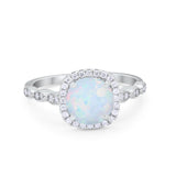 Art Deco Wedding Ring Band Bridal Set Large Round Cubic Zirconia 925 Sterling Silver