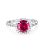 Art Deco Wedding Ring Band Bridal Set Large Round Cubic Zirconia 925 Sterling Silver