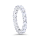 Alternating  Eternity Wedding Band Ring Round 925 Sterling Silver