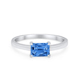 Radiant Cut Solitaire Wedding Engagement Ring Round Cubic Zirconia 925 Sterling Silver