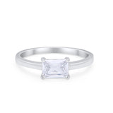 Radiant Cut Solitaire Wedding Engagement Ring Round Cubic Zirconia 925 Sterling Silver