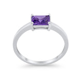 Radiant Cut Solitaire Wedding Engagement Ring Round Cubic Zirconia 925 Sterling Silver