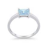 Radiant Cut Solitaire Wedding Engagement Ring Round Cubic Zirconia 925 Sterling Silver