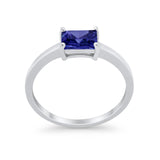 Radiant Cut Solitaire Wedding Engagement Ring Round Cubic Zirconia 925 Sterling Silver