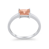 Radiant Cut Solitaire Wedding Engagement Ring Round Cubic Zirconia 925 Sterling Silver