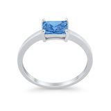 Radiant Cut Solitaire Wedding Engagement Ring Round Cubic Zirconia 925 Sterling Silver