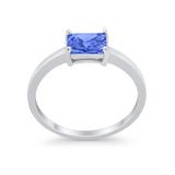 Radiant Cut Solitaire Wedding Engagement Ring Round Cubic Zirconia 925 Sterling Silver
