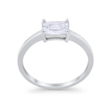 Radiant Cut Solitaire Wedding Engagement Ring Round Cubic Zirconia 925 Sterling Silver