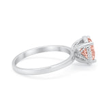 Solitaire Wedding Engagement Art Deco Bridal Ring Round Cubic Zirconia 925 Sterling Silver