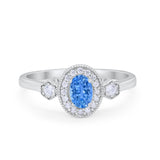 Art Deco Wedding Ring Round Simulated Cubic Zirconia 925 Sterling Silver