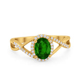 Infinity Shank Oval Engagement Ring Simulated Cubic Zirconia 925 Sterling Silver
