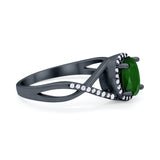Infinity Shank Oval Engagement Ring Simulated Cubic Zirconia 925 Sterling Silver