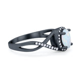 Infinity Shank Oval Engagement Ring Simulated Cubic Zirconia 925 Sterling Silver