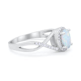 Infinity Shank Oval Engagement Ring Simulated Cubic Zirconia 925 Sterling Silver