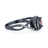 Infinity Shank Oval Engagement Ring Simulated Cubic Zirconia 925 Sterling Silver