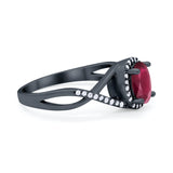 Infinity Shank Oval Engagement Ring Simulated Cubic Zirconia 925 Sterling Silver