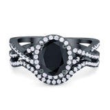 Twist Shank Engagement Oval Piece Ring Band 925 Sterling Silver Simulated CZ