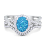 Twist Shank Engagement Oval Piece Ring Band 925 Sterling Silver Simulated CZ