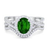 Twist Shank Engagement Oval Piece Ring Band 925 Sterling Silver Simulated CZ