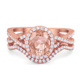 Twist Shank Engagement Oval Piece Ring Band 925 Sterling Silver Simulated CZ