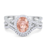 Twist Shank Engagement Oval Piece Ring Band 925 Sterling Silver Simulated CZ