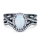 Twist Shank Engagement Oval Piece Ring Band 925 Sterling Silver Simulated CZ