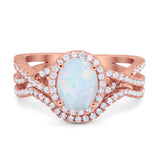 Twist Shank Engagement Oval Piece Ring Band 925 Sterling Silver Simulated CZ