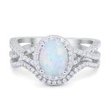 Twist Shank Engagement Oval Piece Ring Band 925 Sterling Silver Simulated CZ