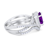 Twist Shank Engagement Oval Piece Ring Band 925 Sterling Silver Simulated CZ
