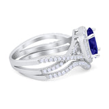 Twist Shank Engagement Oval Piece Ring Band 925 Sterling Silver Simulated CZ