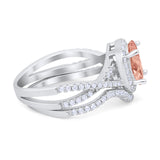 Twist Shank Engagement Oval Piece Ring Band 925 Sterling Silver Simulated CZ