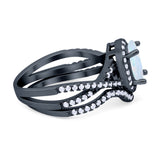 Twist Shank Engagement Oval Piece Ring Band 925 Sterling Silver Simulated CZ