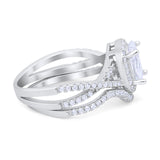 Twist Shank Engagement Oval Piece Ring Band 925 Sterling Silver Simulated CZ