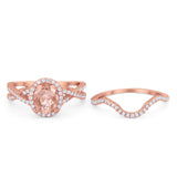 Twist Shank Engagement Oval Piece Ring Band 925 Sterling Silver Simulated CZ