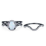 Twist Shank Engagement Oval Piece Ring Band 925 Sterling Silver Simulated CZ