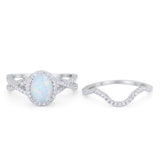 Twist Shank Engagement Oval Piece Ring Band 925 Sterling Silver Simulated CZ