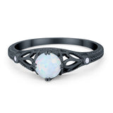 Vintage Design Engagement Solitaire Ring Simulated Cubic Zirconia 925 Sterling Silver