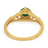 Vintage Design Engagement Solitaire Ring Simulated Cubic Zirconia 925 Sterling Silver