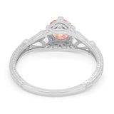Vintage Design Engagement Solitaire Ring Simulated Cubic Zirconia 925 Sterling Silver