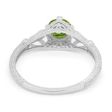 Vintage Design Engagement Solitaire Ring Simulated Cubic Zirconia 925 Sterling Silver