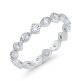 Full Eternity Wedding Band Ring 925 Sterling Silver