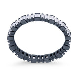Baguette Princess Full Eternity Wedding Band Ring 925 Sterling Silver