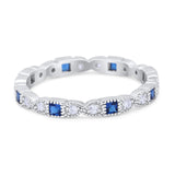 Art Deco Eternity Wedding Band Ring 925 Sterling Silver